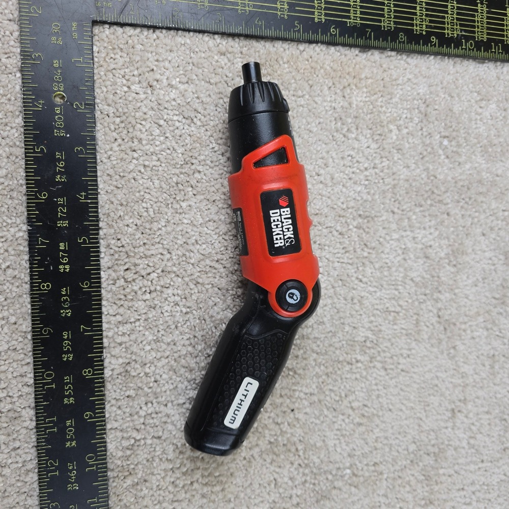 Black & Decker Cordless Screwdriver Orange LI2000 3.6V Lithium Ion Pivot Handle